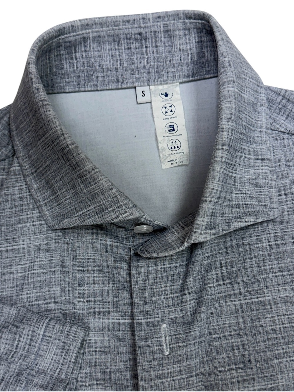State & Liberty Shirt Mens Small Grey Stretch Performance Button Geometric Print